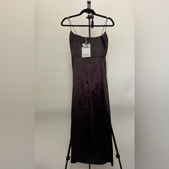 **Never Worn/With Tags** Spaghetti Strap Satin Cocktail Evening Dress Blk|Small - Picture 8 of 12